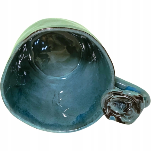 POLSKIE RĘKODZIEŁO Ręcznie wykonany Ceramiczny Kubek 500 ml - ZIELONY