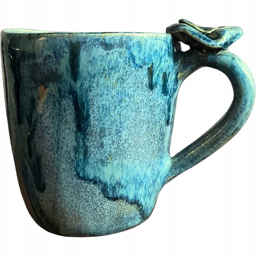 POLSKIE RĘKODZIEŁO Ręcznie wykonany Ceramiczny Kubek 550 ml - kolor MORSKI