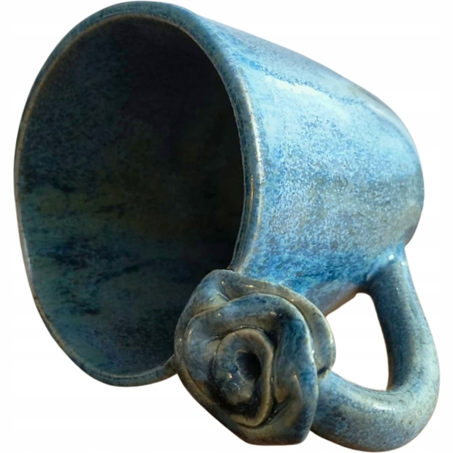 POLSKIE RĘKODZIEŁO Ręcznie wykonany Ceramiczny Kubek 550 ml - kolor MORSKI