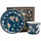 ZESTAW Porcelanowa filiżanka 400 ml ze spodeczkiem Do KAWY HERBATY - KWIATY