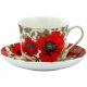 ZESTAW Porcelanowa filiżanka 400 ml ze spodeczkiem Do KAWY HERBATY - KWIATY