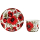 ZESTAW Porcelanowa filiżanka 400 ml ze spodeczkiem Do KAWY HERBATY - KWIATY