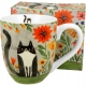 Duży PORCELANOWY Kubek XXL 1000 ml do KAWY HERBATY - Koci Świat ŁĄKA