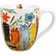 Duży PORCELANOWY Kubek XXL 1000 ml do KAWY HERBATY Koci Świat KOTY OGRODOWE