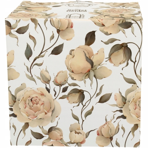 Porcelanowy Kubek 500 ml z Zaparzaczem do HERBATY ZIÓŁ - ROSES WHITE