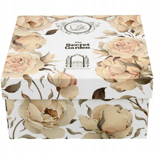 Porcelanowa filiżanka 250 ml ze spodkiem Do KAWY HERBATY - ROSES WHITE