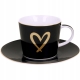Porcelanowa filiżanka 250 ml ze spodkiem Do KAWY HERBATY - Granatowa