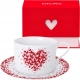Elegancka Porcelanowa filiżanka 220 ml ze spodkiem Do KAWY HERBATY - SERCA