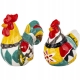 DWIE Kolorowe Dekoracyjne Ceramiczne Figurki - KURA 9,5x10x6 i 8x8,5x6 cm