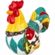 DWIE Kolorowe Dekoracyjne Ceramiczne Figurki - KURA 9,5x10x6 i 8x8,5x6 cm