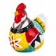 DWIE Kolorowe Dekoracyjne Ceramiczne Figurki - KURA 9,5x10x6 i 8x8,5x6 cm