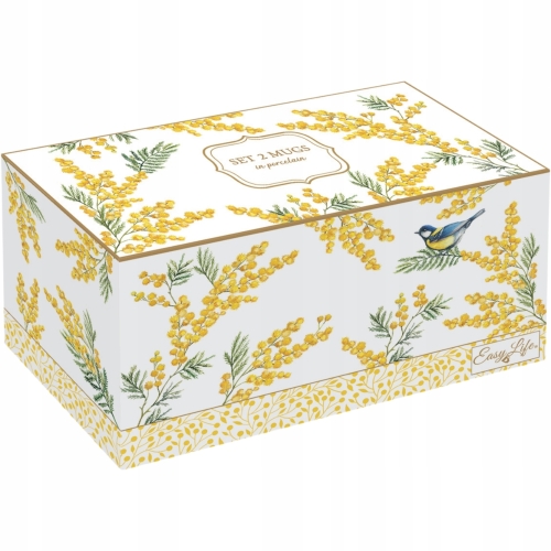 EASY LIFE Porcelanowy Kubek 350 ml ZESTAW DWIE SZTUKI - kolekcja MIMOSA