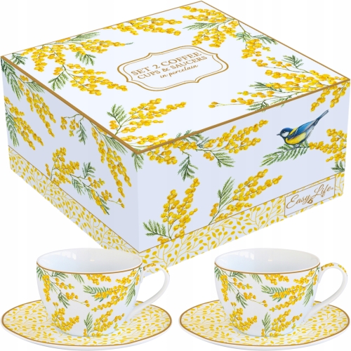 EASY LIFE Porcelanowa Filiżanka do Espresso 110 ml ZESTAW 2 SZTUKI - MIMOSA