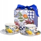 Dwie PORCELANOWE filiżanki 90 ml ze spodkami do KAWY ESPRESSO - CYTRYNY