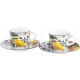 Dwie PORCELANOWE filiżanki 90 ml ze spodkami do KAWY ESPRESSO - CYTRYNY