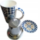 Porcelanowy Kubek z Zaparzaczem i Pokrywką do HERBATY ZIÓŁ 400 ml - CYTRYNY