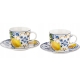 DWIE Porcelanowe Filiżanki 220 ml do KAWY HERBATY - Zestaw Kawowy CYTRYNY