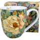 Duży PORCELANOWY Kubek XXL 1000 ml do KAWY HERBATY - PEONY BLUE