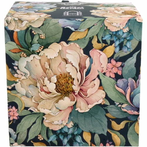 Porcelanowy Kubek 500 ml z Zaparzaczem do HERBATY ZIÓŁ - PEONY BLUE
