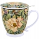 Porcelanowy Kubek 500 ml z Zaparzaczem do HERBATY ZIÓŁ - PEONY BLUE