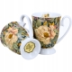 PEONY BLUE Porcelanowy Kubek 340 ml do KAWY HERBATY - Komplet 2 sztuki