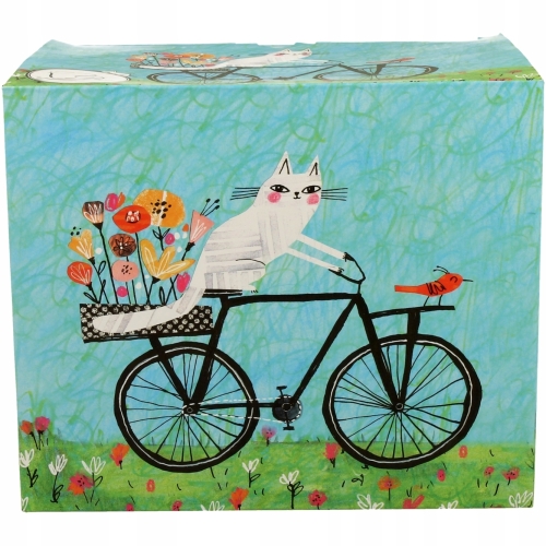 Duży PORCELANOWY Kubek XXL 1000 ml do KAWY HERBATY - Koci Świat ROWER
