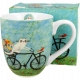 Duży PORCELANOWY Kubek XXL 1000 ml do KAWY HERBATY - Koci Świat ROWER