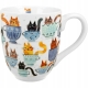 PORCELANOWY Kubek XXL 1000 ml do KAWY HERBATY Koci Świat KOTY W FILIŻANKACH