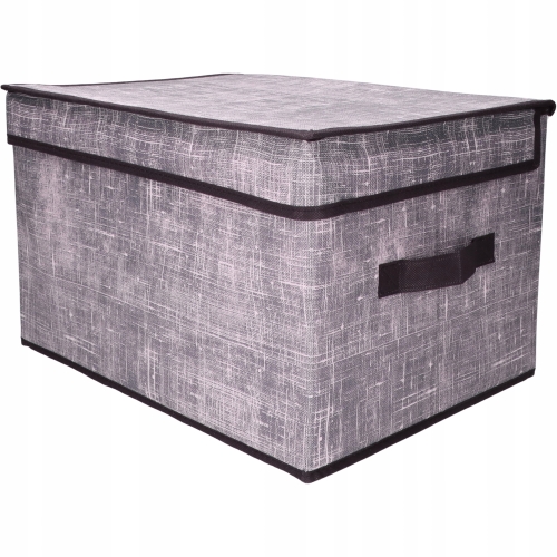 Tekstylne PUDEŁKO ORGANIZER 40 x 30 x 25 cm z pokrywką - do SZAFY GARDEROBY