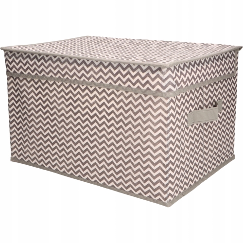 Tekstylne PUDEŁKO ORGANIZER 40 x 30 x 25 cm z pokrywką - do SZAFY GARDEROBY