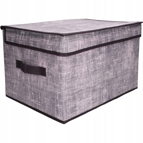 Tekstylne PUDEŁKO ORGANIZER 50 x 40 x 30 cm z pokrywką - do SZAFY GARDEROBY