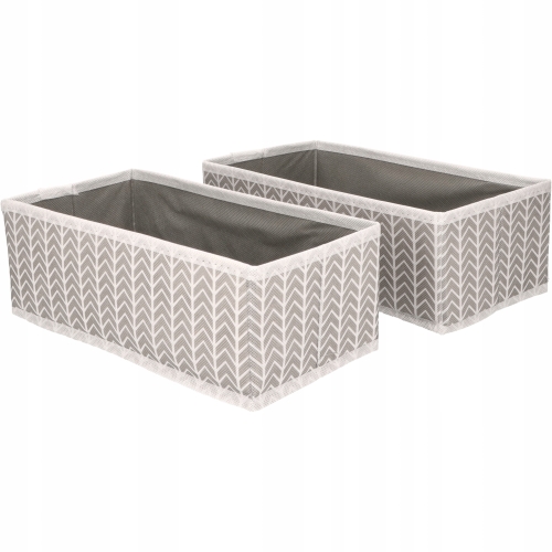 DWA tekstylne PUDEŁKA KOSZE ORGANIZERY 28 x 14 x 10 cm - do SZAFY GARDEROBY