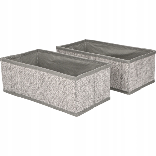 DWA tekstylne PUDEŁKA KOSZE ORGANIZERY 28 x 14 x 10 cm - do SZAFY GARDEROBY