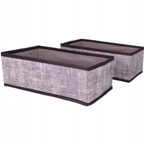 DWA tekstylne PUDEŁKA KOSZE ORGANIZERY 28 x 14 x 10 cm - do SZAFY GARDEROBY