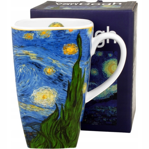 Duży PORCELANOWY Kubek XXL 650 ml do KAWY HERBATY - STARRY NIGHT Van Gogh