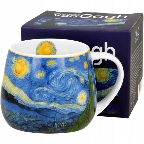 PORCELANOWY Kubek baryłka 430 ml do KAWY HERBATY - STARRY NIGHT by Van Gogh