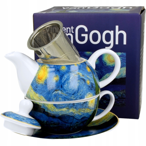 TEA FOR ONE Porcelanowy Dzbanek 350 ml z filiżanką - STARRY NIGHT Van Gogh