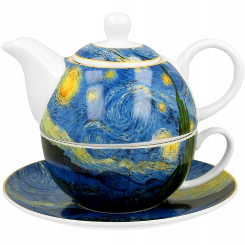TEA FOR ONE Porcelanowy Dzbanek 350 ml z filiżanką - STARRY NIGHT Van Gogh