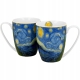 DWA Porcelanowe Kubki 360 ml Zestaw do KAWY HERBATY - STARRY NIGHT Van Gogh