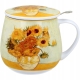 Kubek baryłka 430 ml z Zaparzaczem do HERBATY ZIÓŁ - SUNFLOWERS by van Gogh