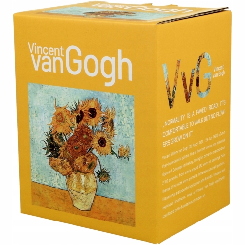 Duży PORCELANOWY Kubek XXL 650 ml do KAWY HERBATY - SUNFLOWERS by van Gogh