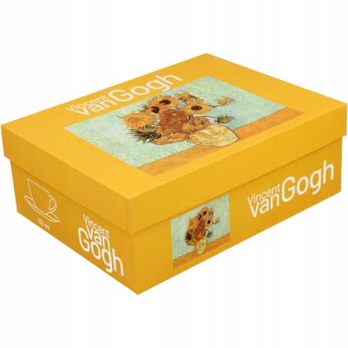 DWIE filiżanki 110 ml ze spodkami do KAWY ESPRESSO - SUNFLOWERS by van Gogh