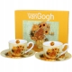 DWIE filiżanki 110 ml ze spodkami do KAWY ESPRESSO - SUNFLOWERS by van Gogh