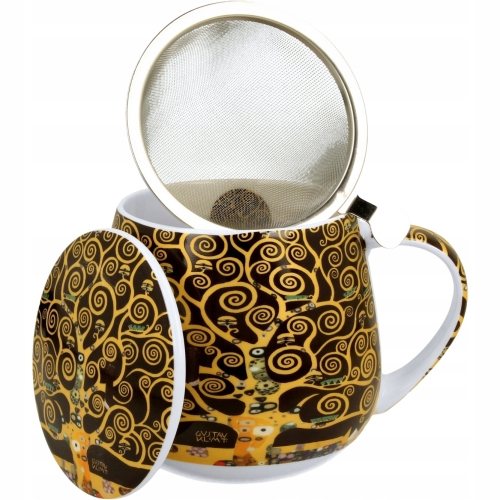 Kubek baryłka 430 ml z Zaparzaczem do HERBATY ZIÓŁ - TREE OF LIFE G. Klimt