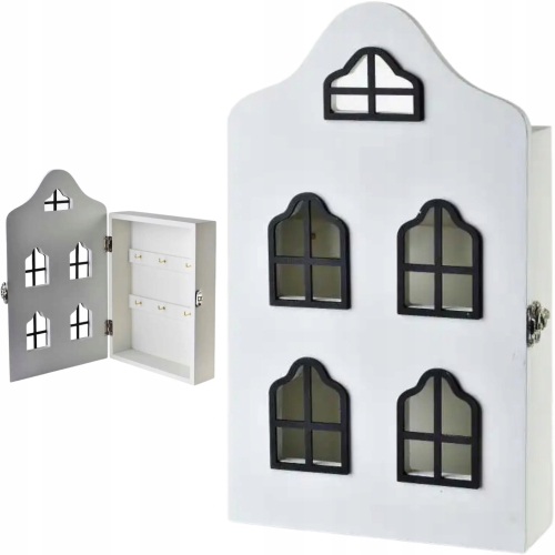 STACY Drewniana Wisząca SKRZYNKA / SZAFKA NA KLUCZE - 17,5 x 5,5 x 29,5 cm
