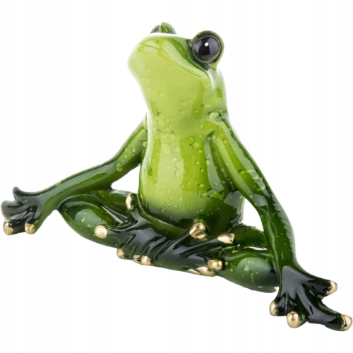 Ozdobna Figurka 8,5 x 15 x 5 cm - Żaba w pozycji kwiat lotosu
