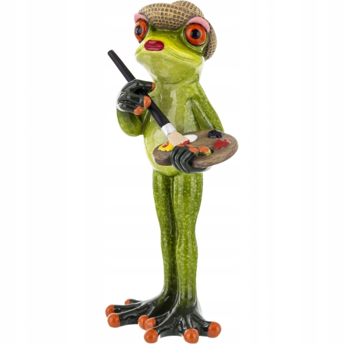 Ozdobna Figurka 16 x 7 x 6 cm - Żaba malarka Artystka