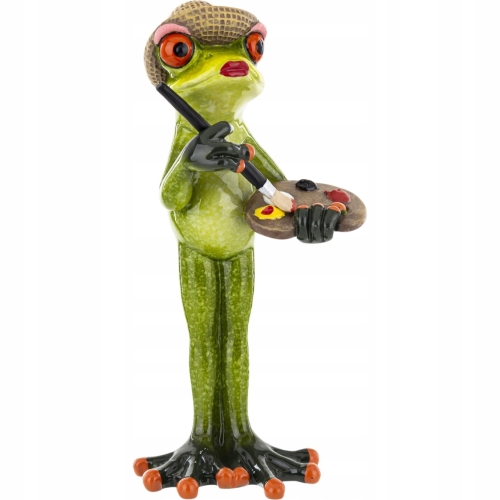 Ozdobna Figurka 16 x 7 x 6 cm - Żaba malarka Artystka