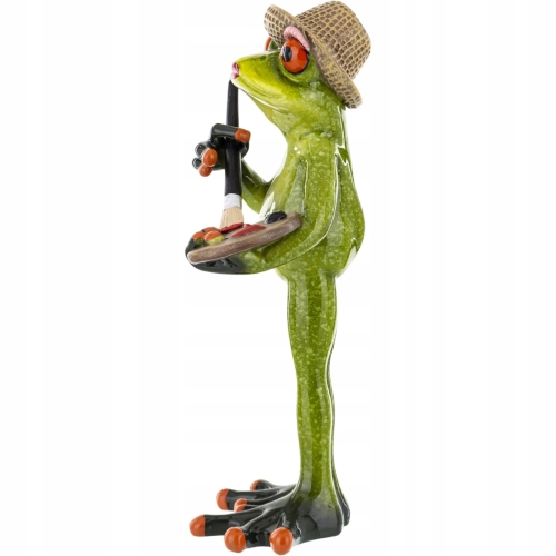 Ozdobna Figurka 16 x 7 x 6 cm - Żaba malarka Artystka
