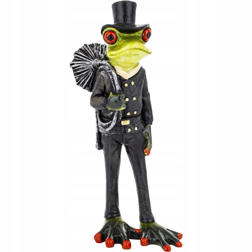 Ozdobna Figurka 17,5 x 6 x 5 cm - Żaba kominiarz NA SZCZĘŚCIE